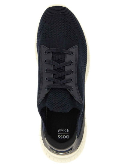 Blue Cowhide Athletic Sneakers