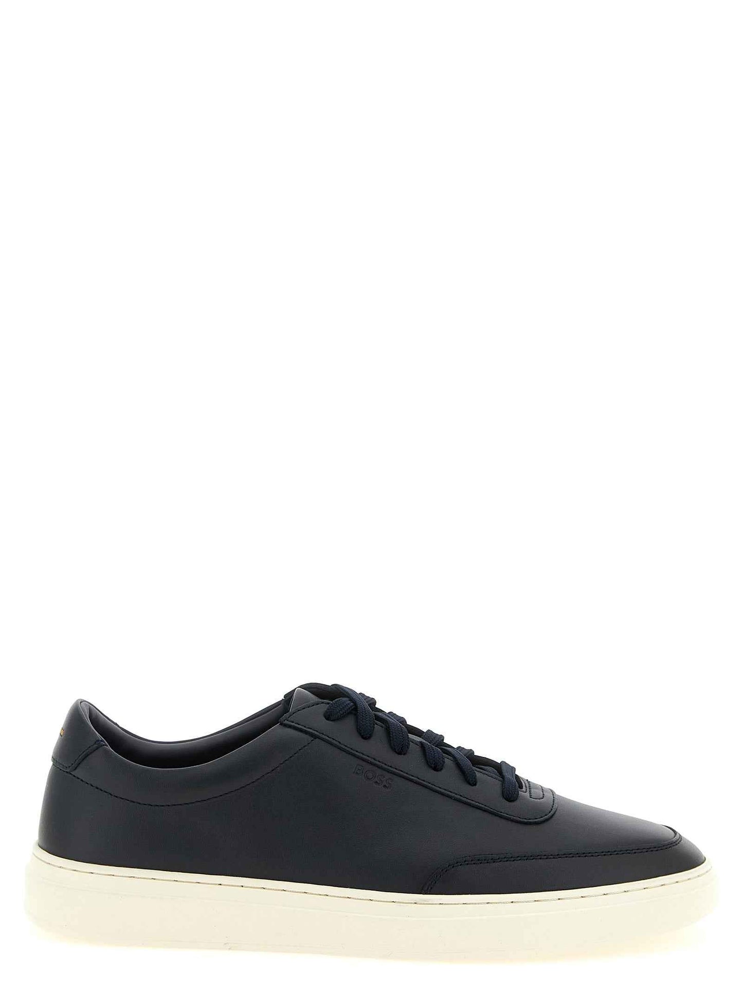 Blue Cowhide Low Top Sneakers