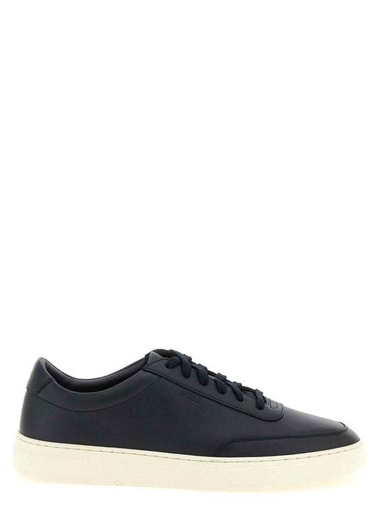 Blue Cowhide Low Top Sneakers