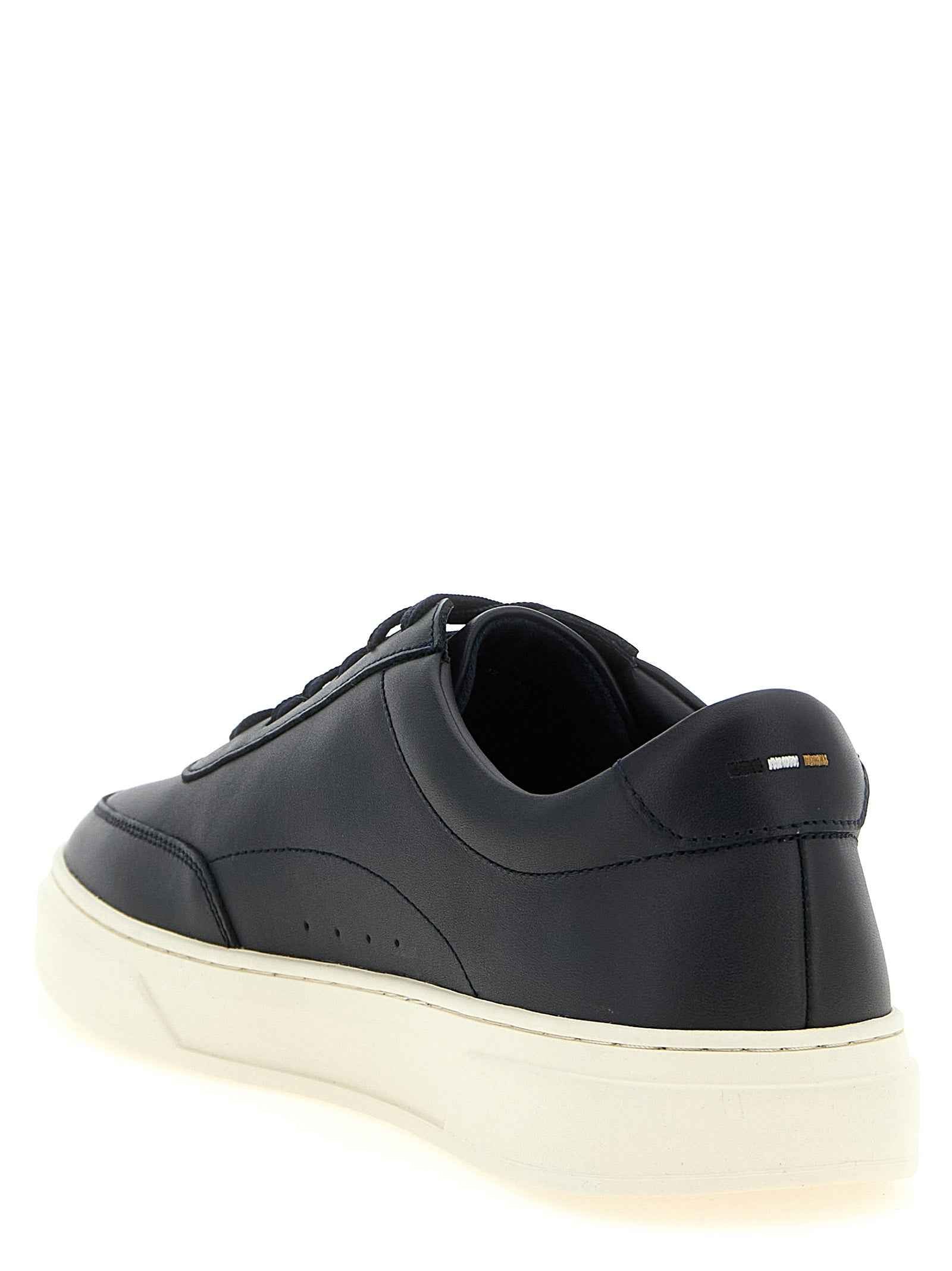 Blue Cowhide Low Top Sneakers