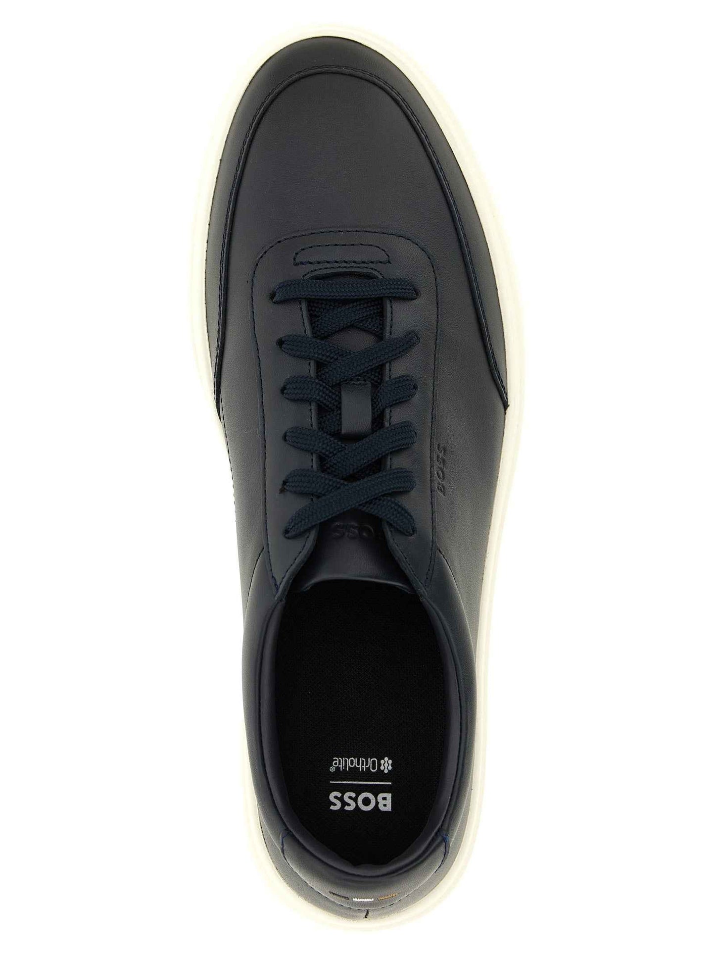 Blue Cowhide Low Top Sneakers
