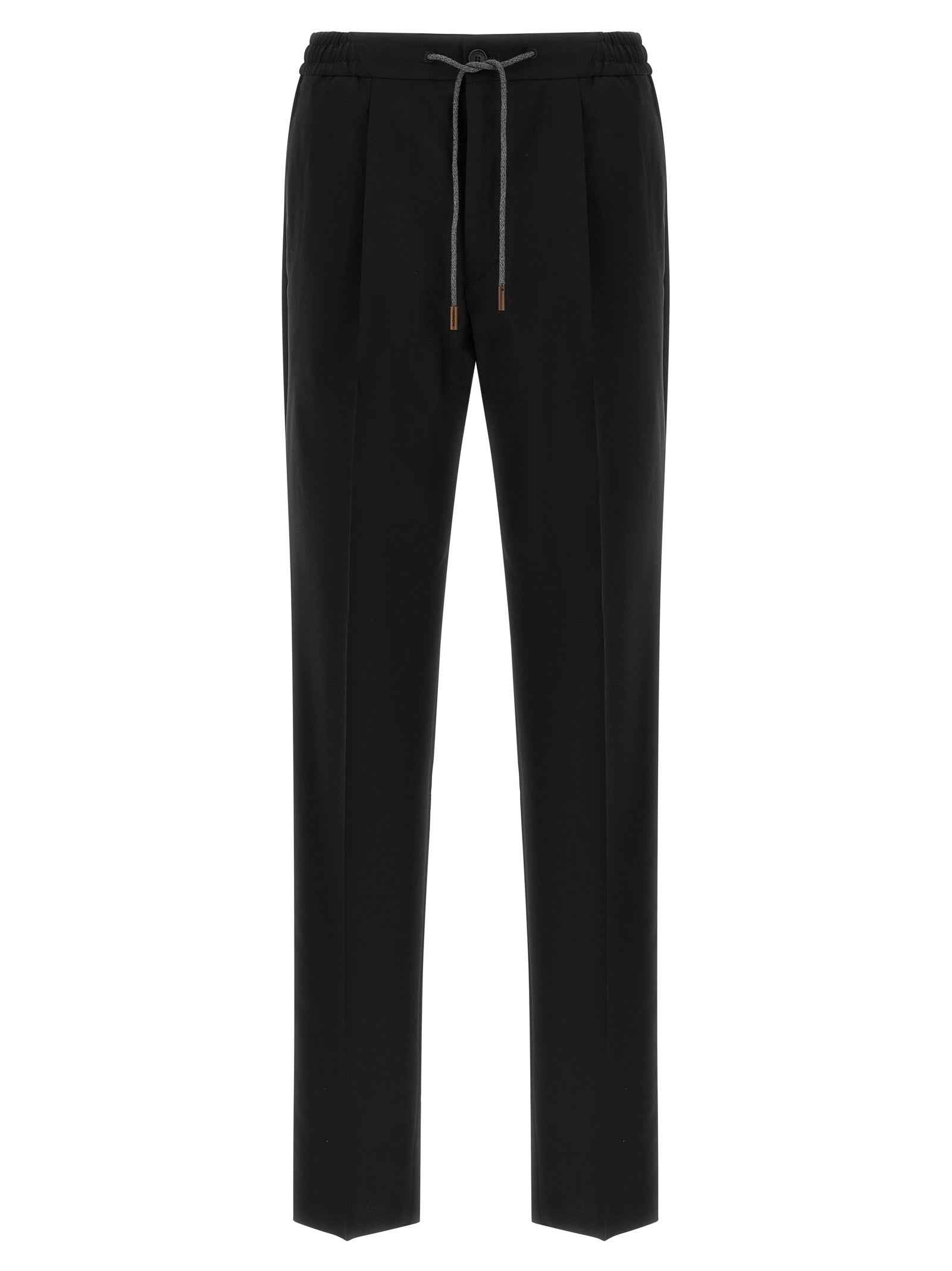 Black Virgin Wool Casual Pants