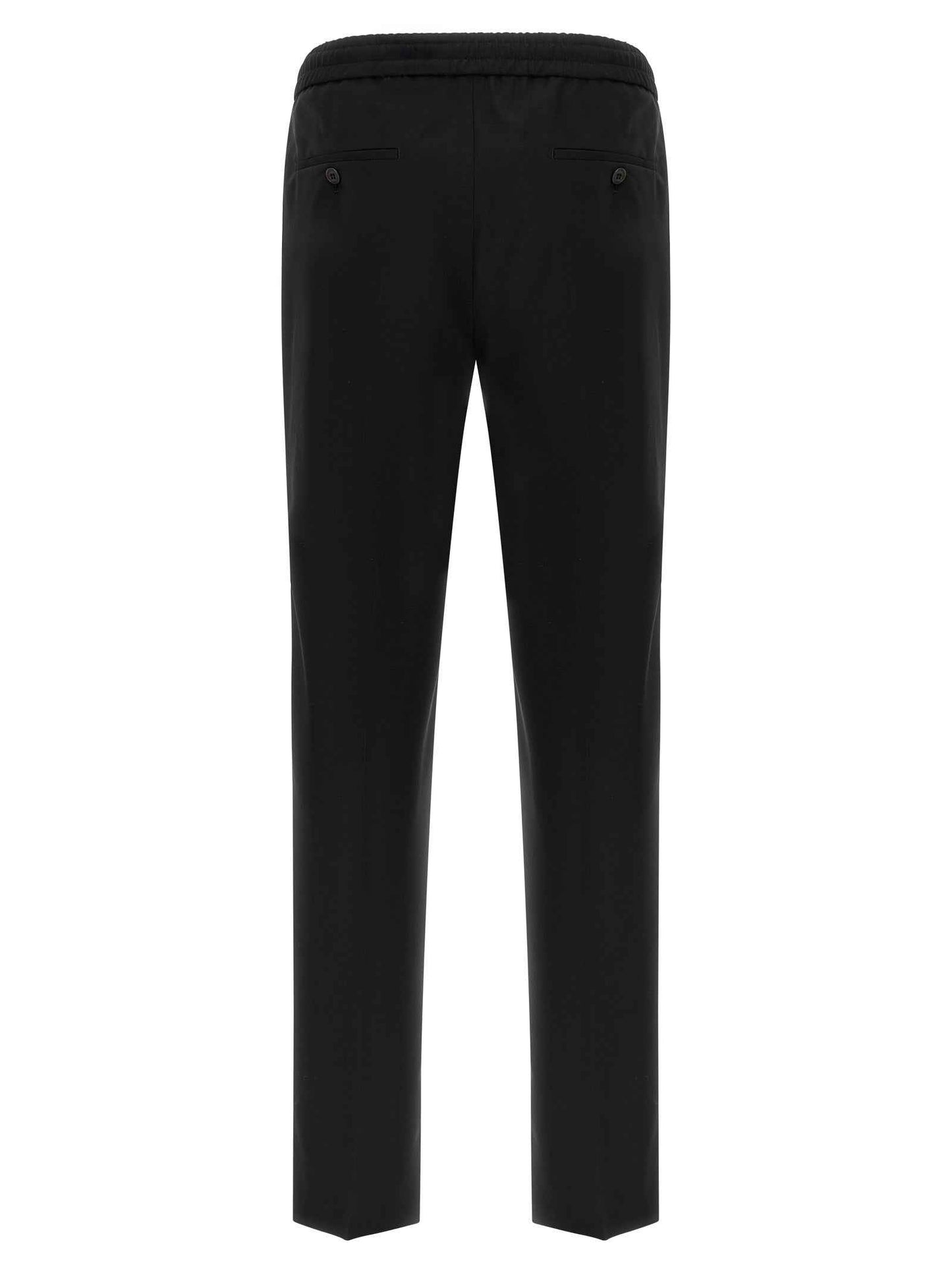 Black Virgin Wool Casual Pants