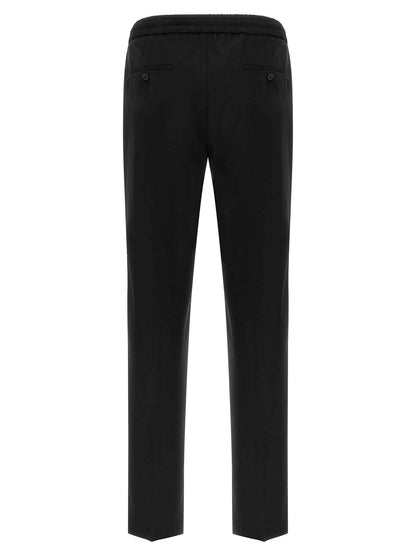 Black Virgin Wool Casual Pants