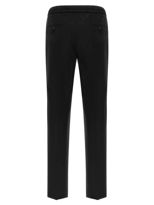 Black Virgin Wool Casual Pants