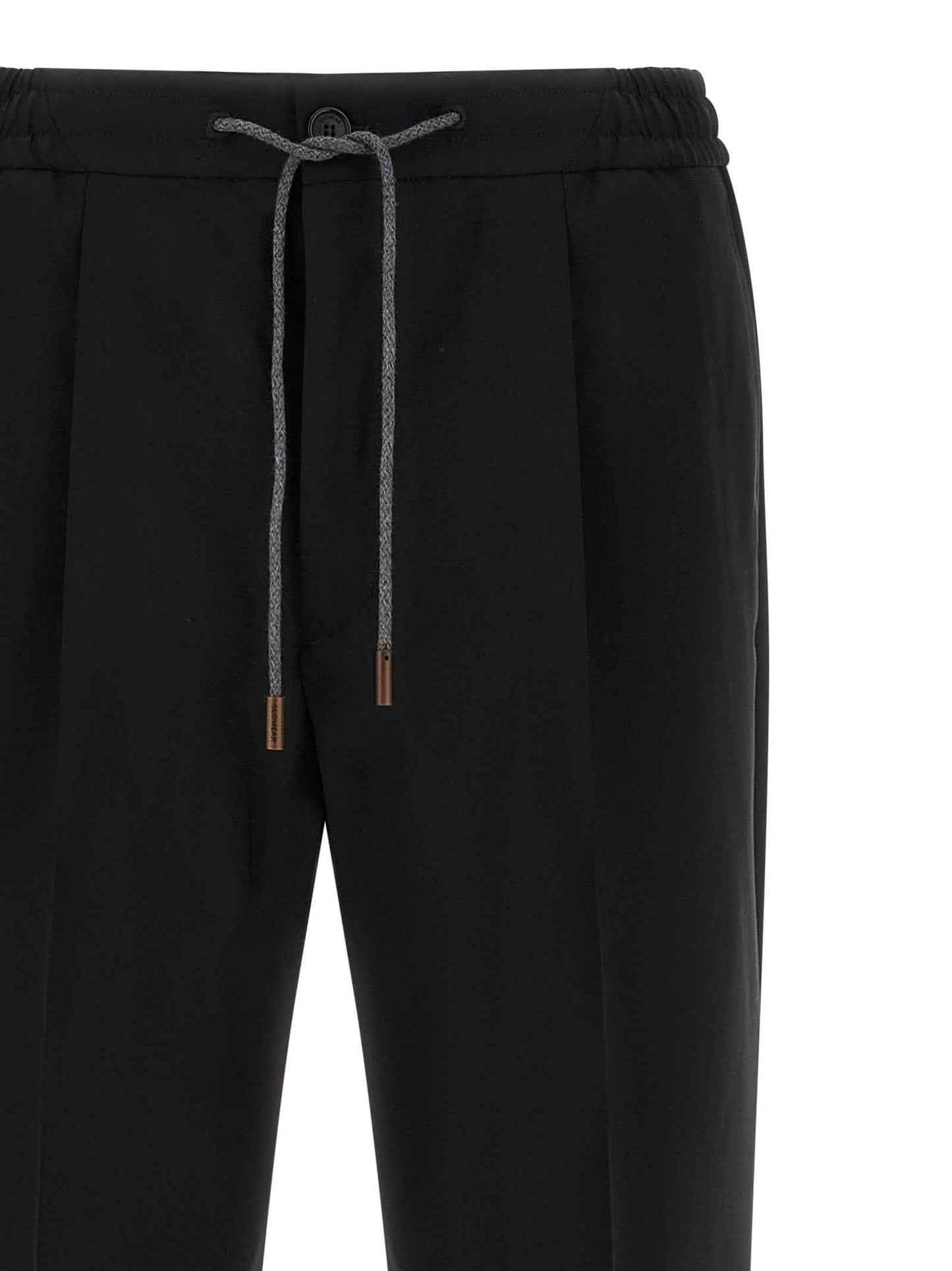 Black Virgin Wool Casual Pants
