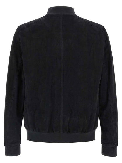 Blue Lamb Leather Leather Jacket