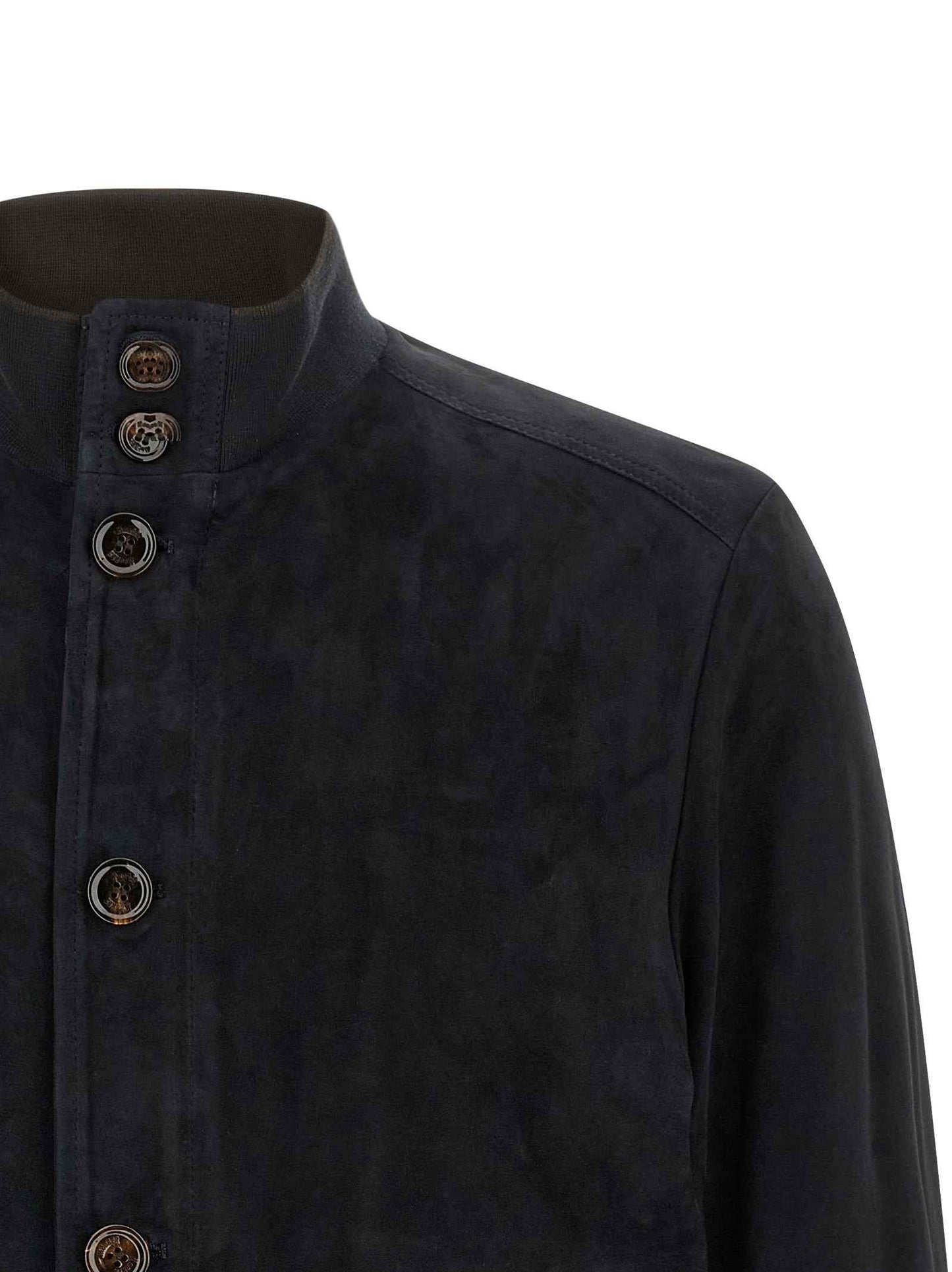 Blue Lamb Leather Leather Jacket