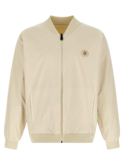 Beige Polyamide Bomber