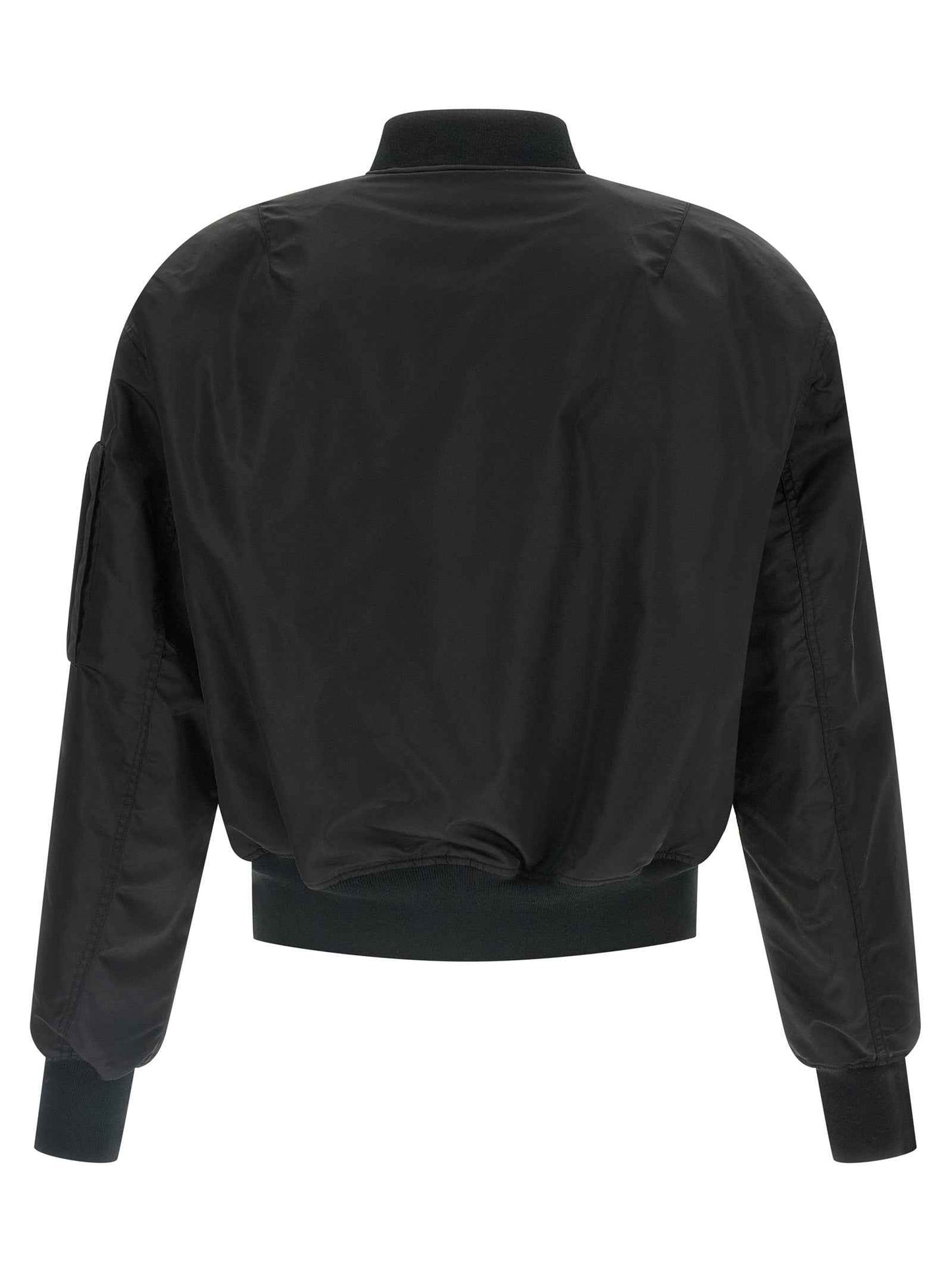 Black Nylon Bomber