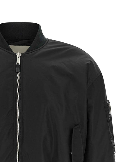 Black Nylon Bomber