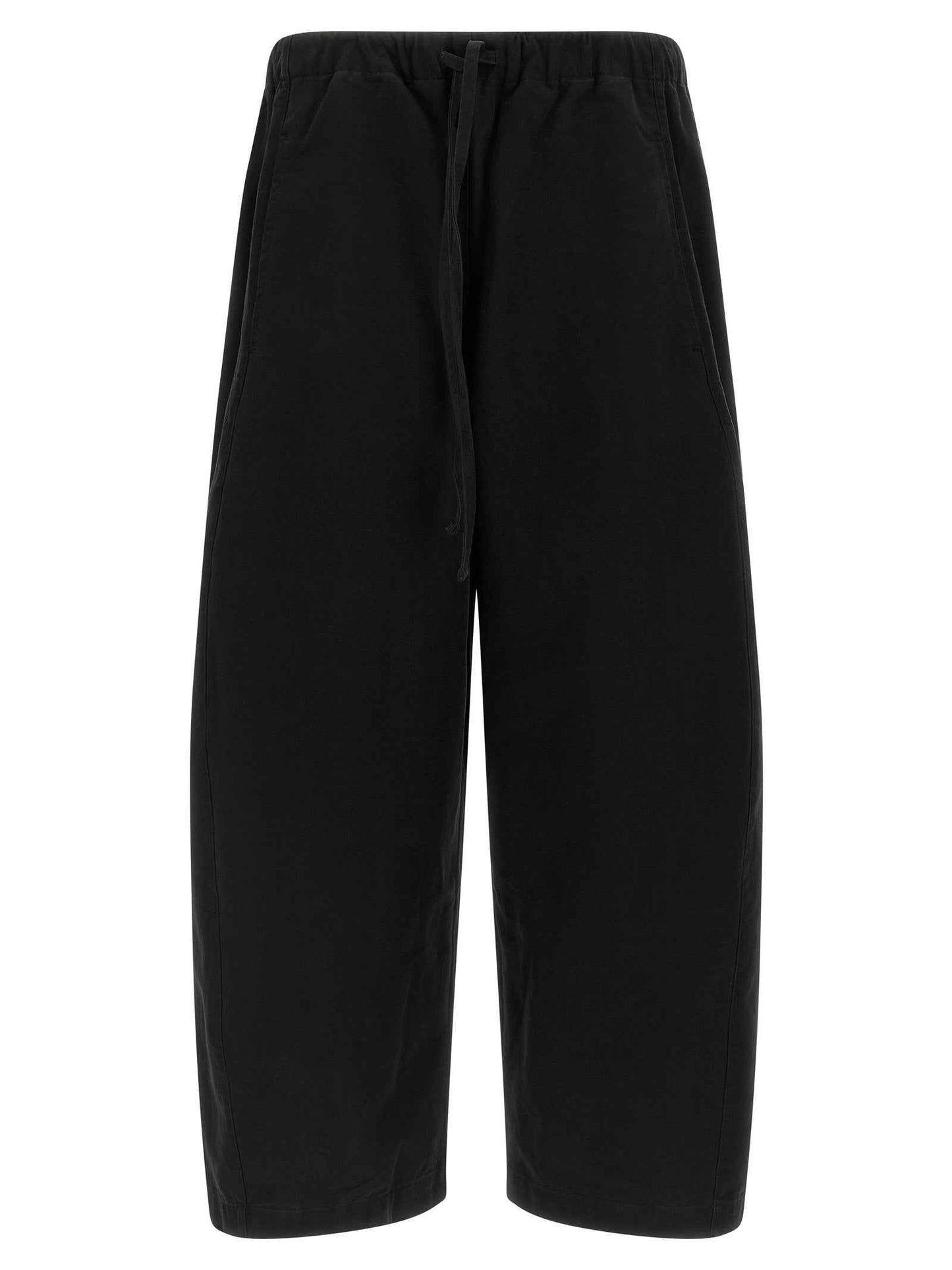 Black Cotton Casual Pants