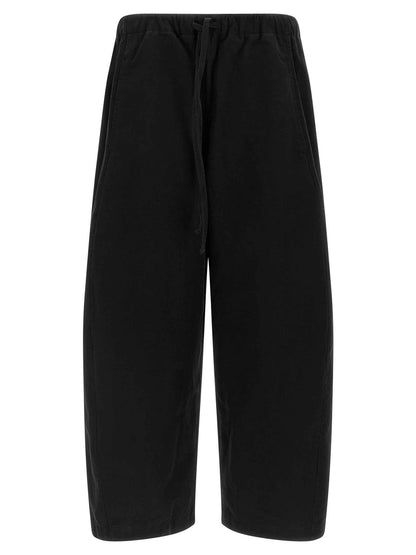 Black Cotton Casual Pants