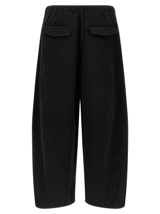 Black Cotton Casual Pants