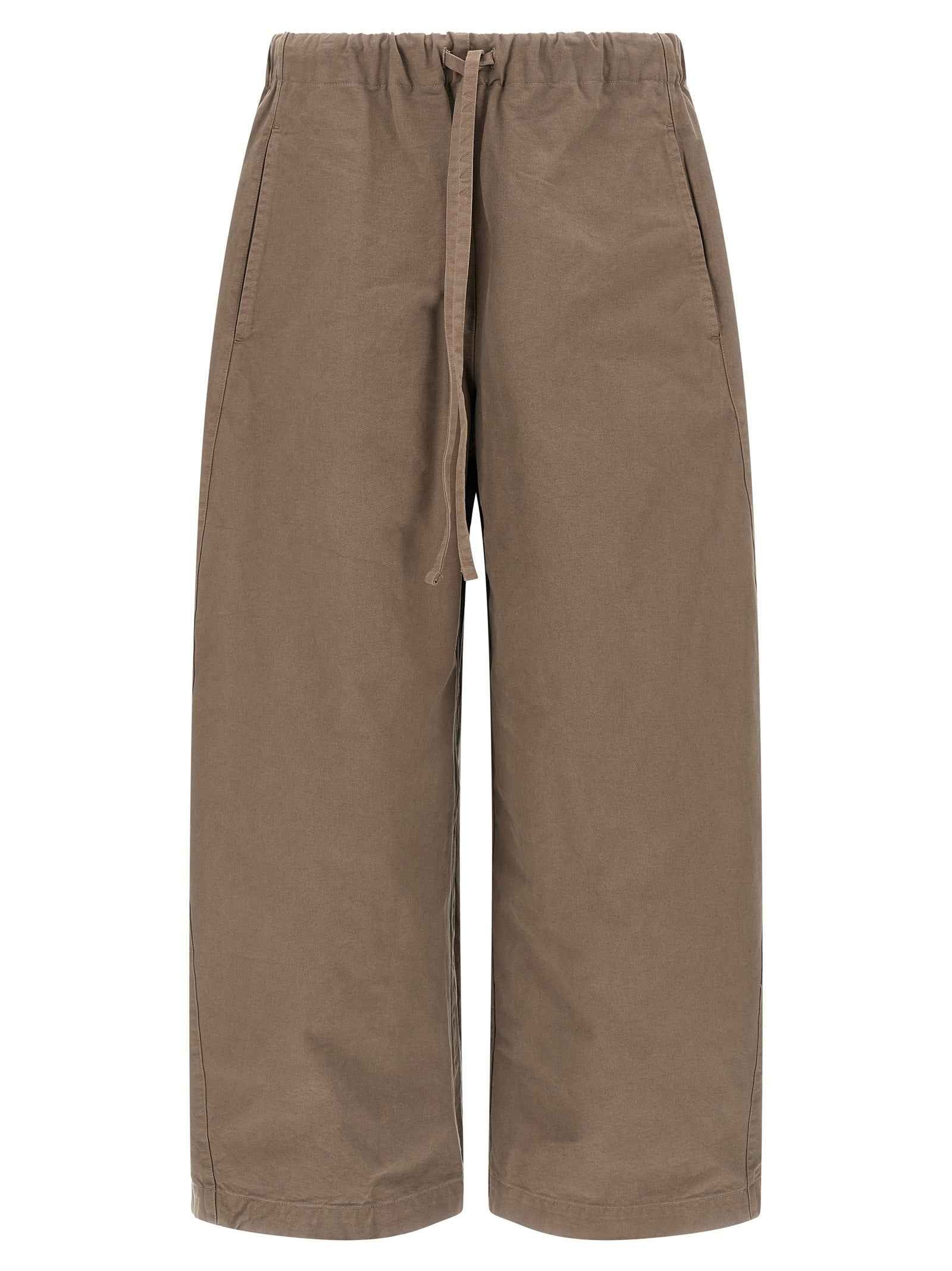 Gray Cotton Casual Pants