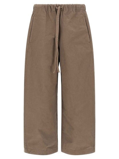 Gray Cotton Casual Pants