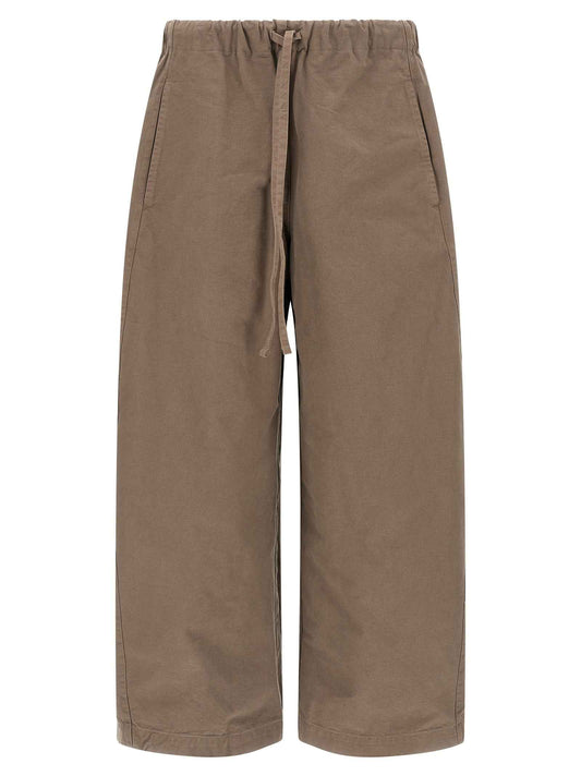 Gray Cotton Casual Pants