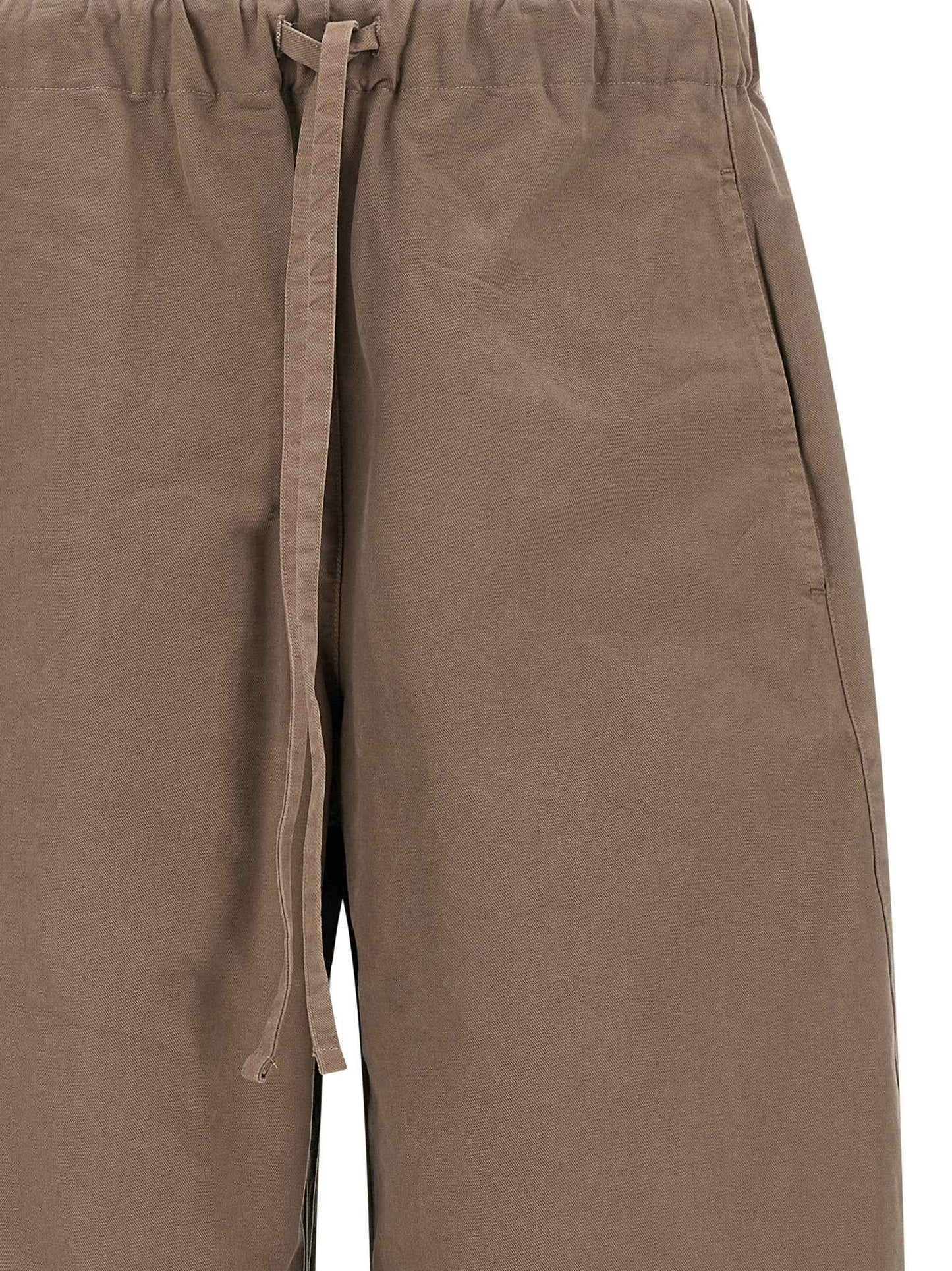 Gray Cotton Casual Pants