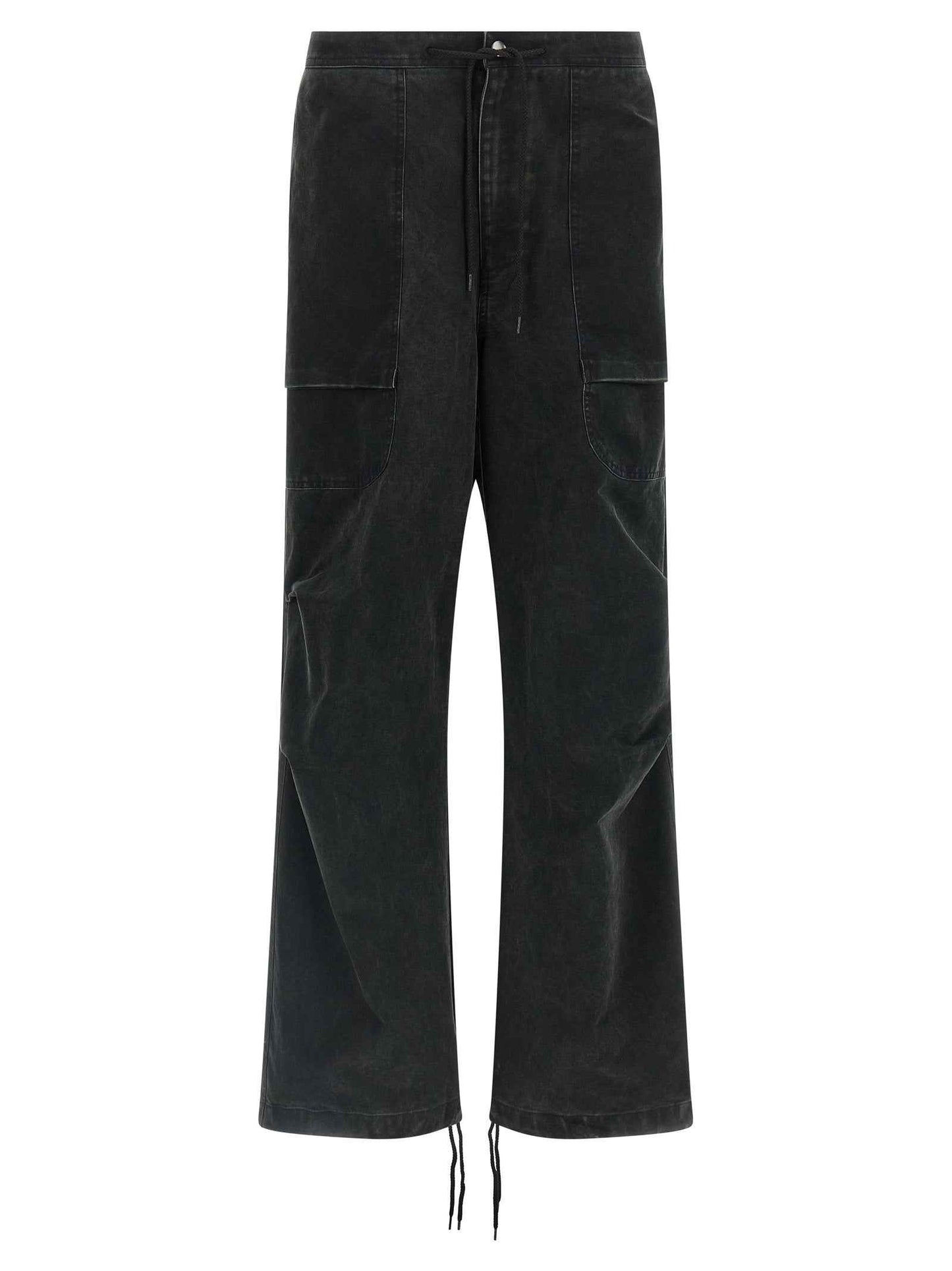 Black Cotton Cargo Pants