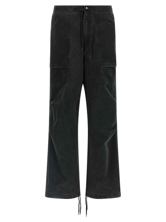 Black Cotton Cargo Pants