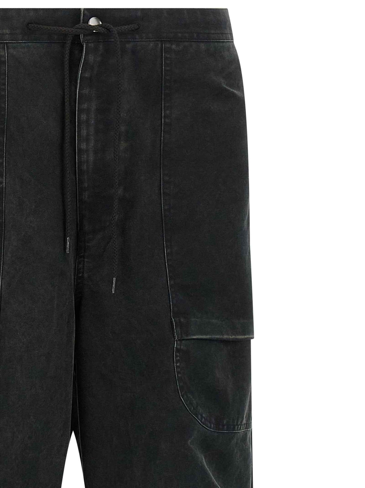 Black Cotton Cargo Pants
