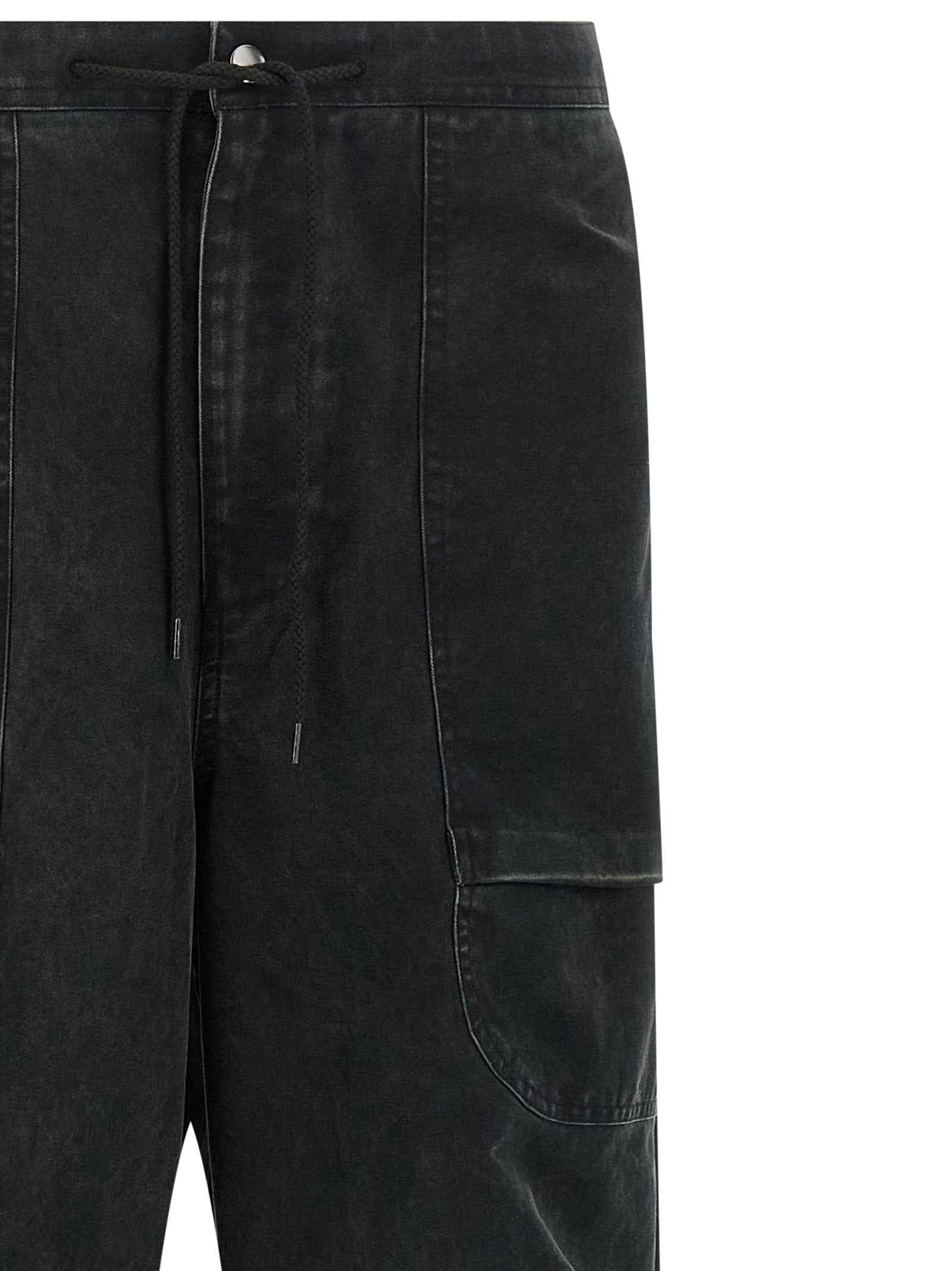 Black Cotton Cargo Pants
