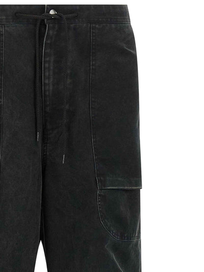 Black Cotton Cargo Pants