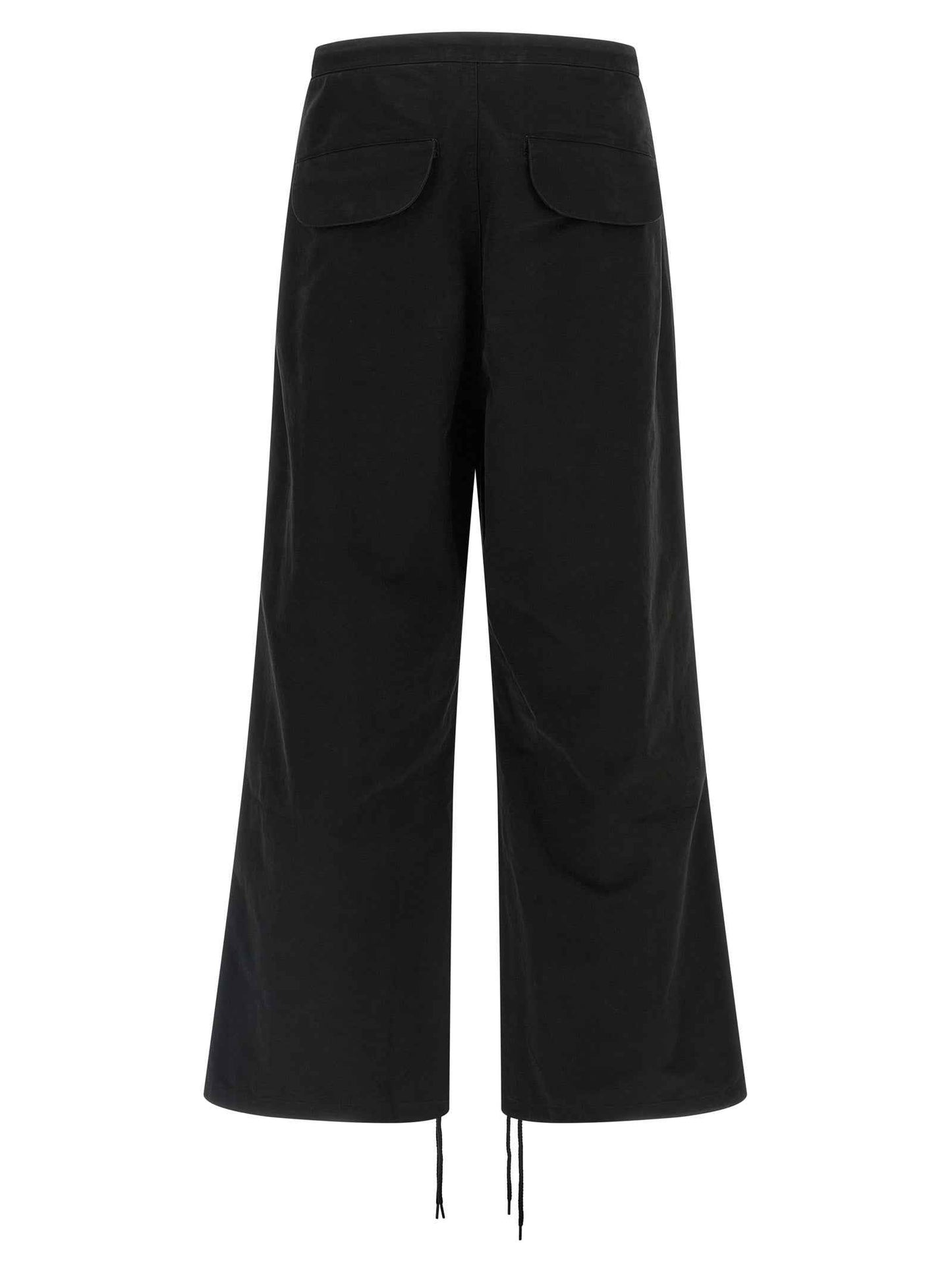 Black Cotton Cargo Pants