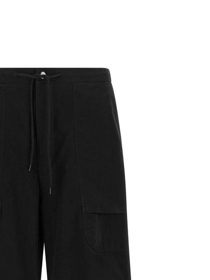 Black Cotton Cargo Pants
