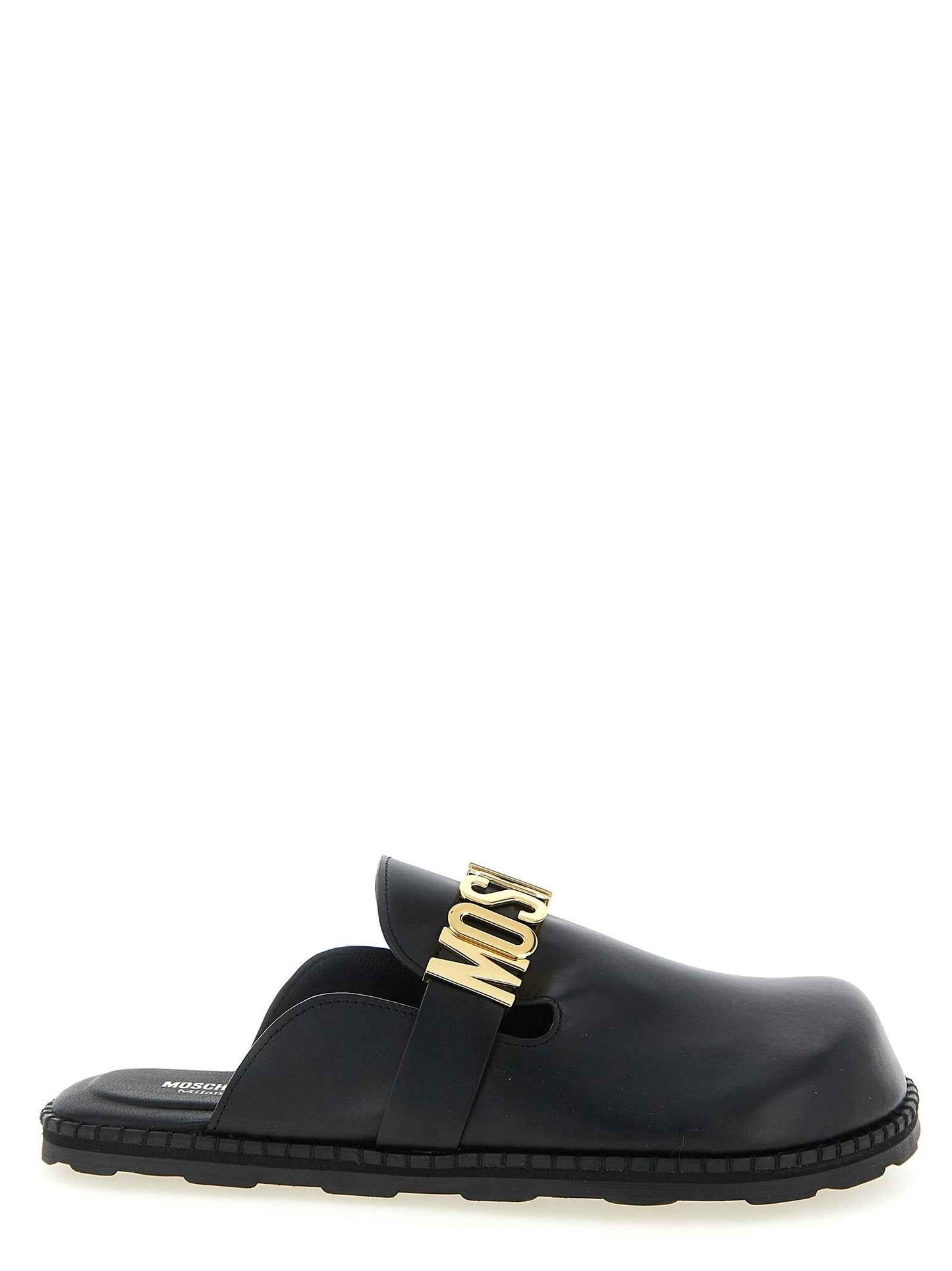 Black Calfskin Clogs