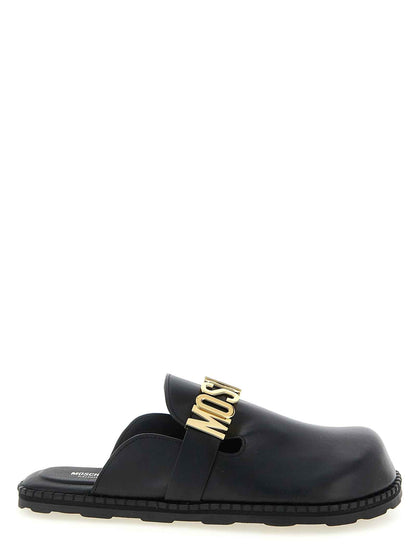 Black Calfskin Clogs