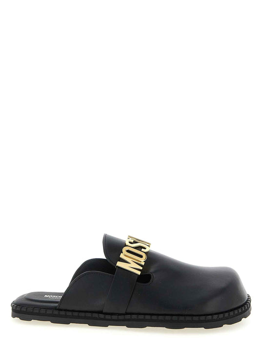 Black Calfskin Clogs