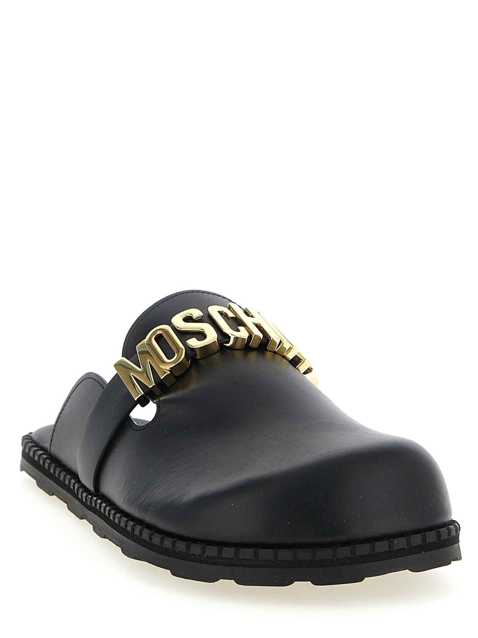 Black Calfskin Clogs
