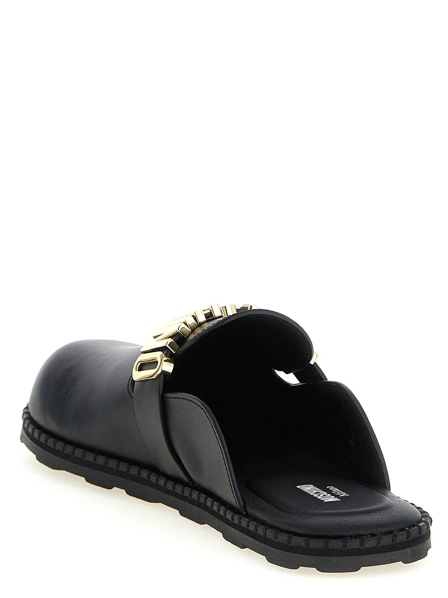 Black Calfskin Clogs