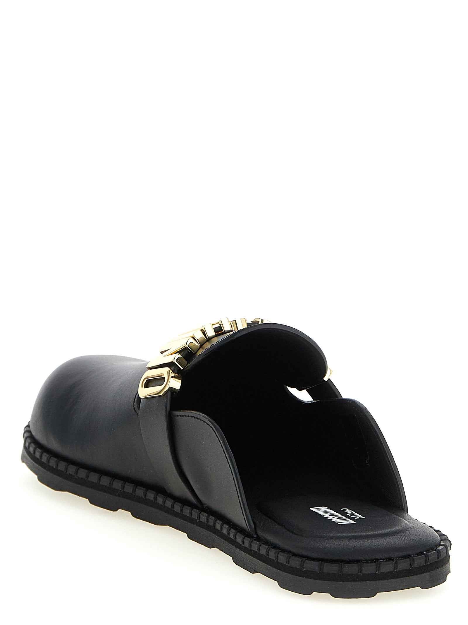 Black Calfskin Clogs