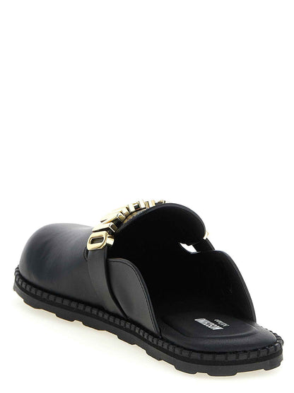 Black Calfskin Clogs