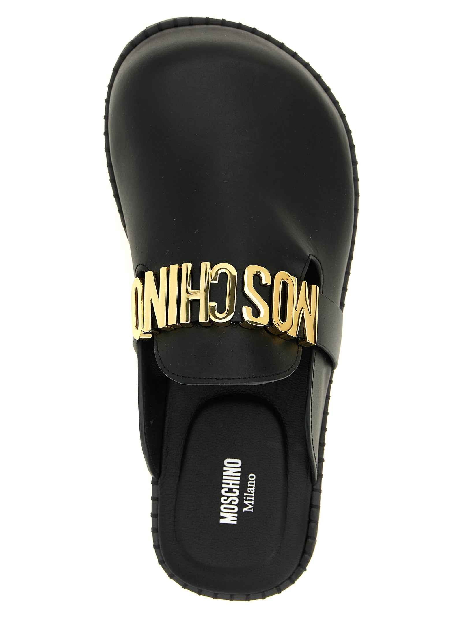 Black Calfskin Clogs