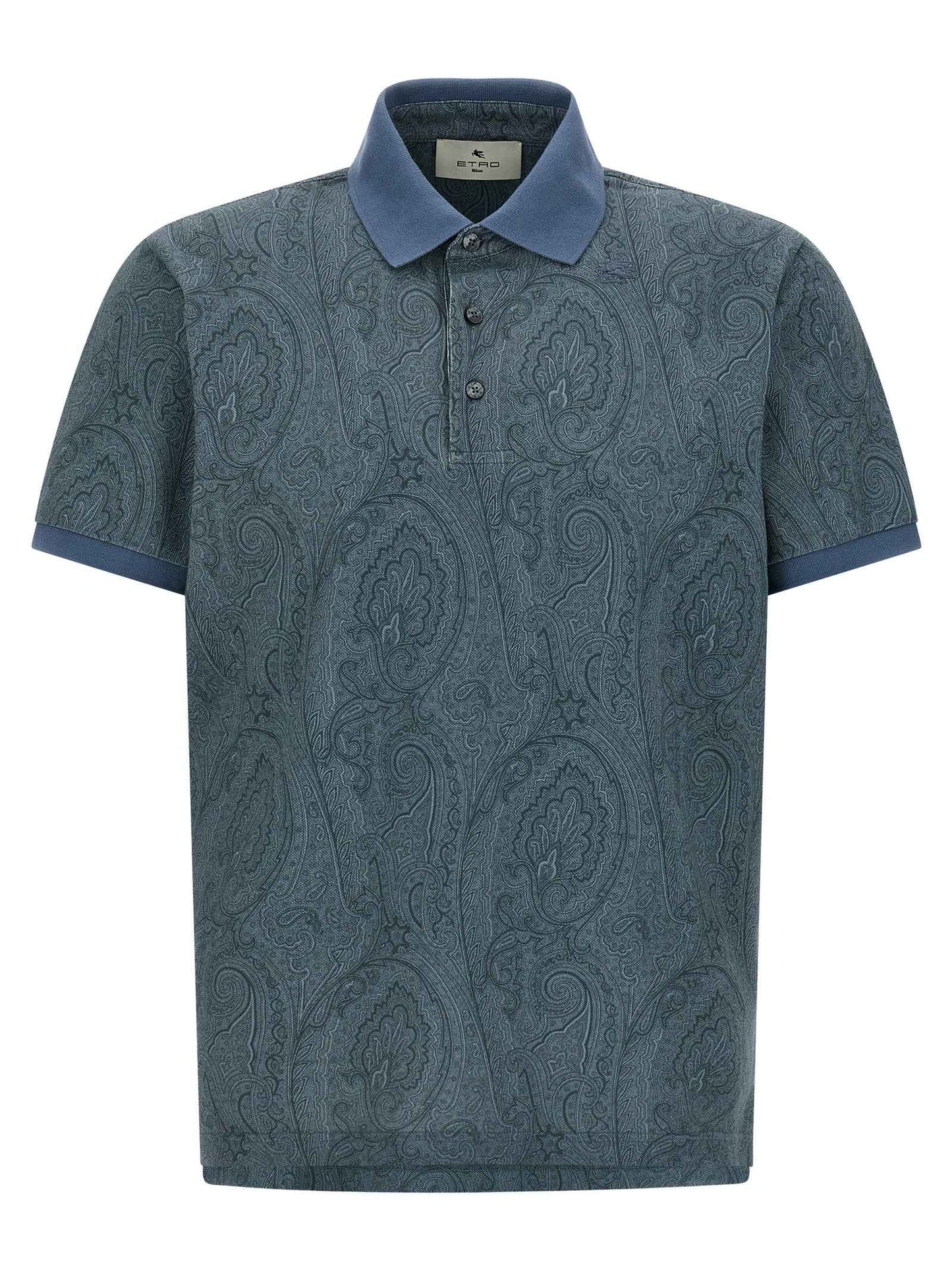 Blue Cotton Polo Shirt