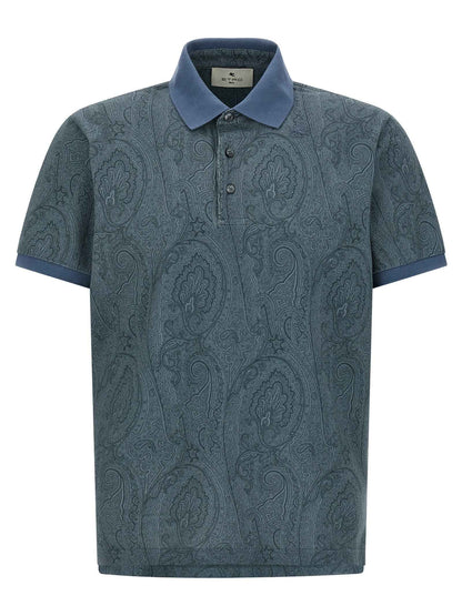 Blue Cotton Polo Shirt
