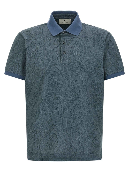 Blue Cotton Polo Shirt