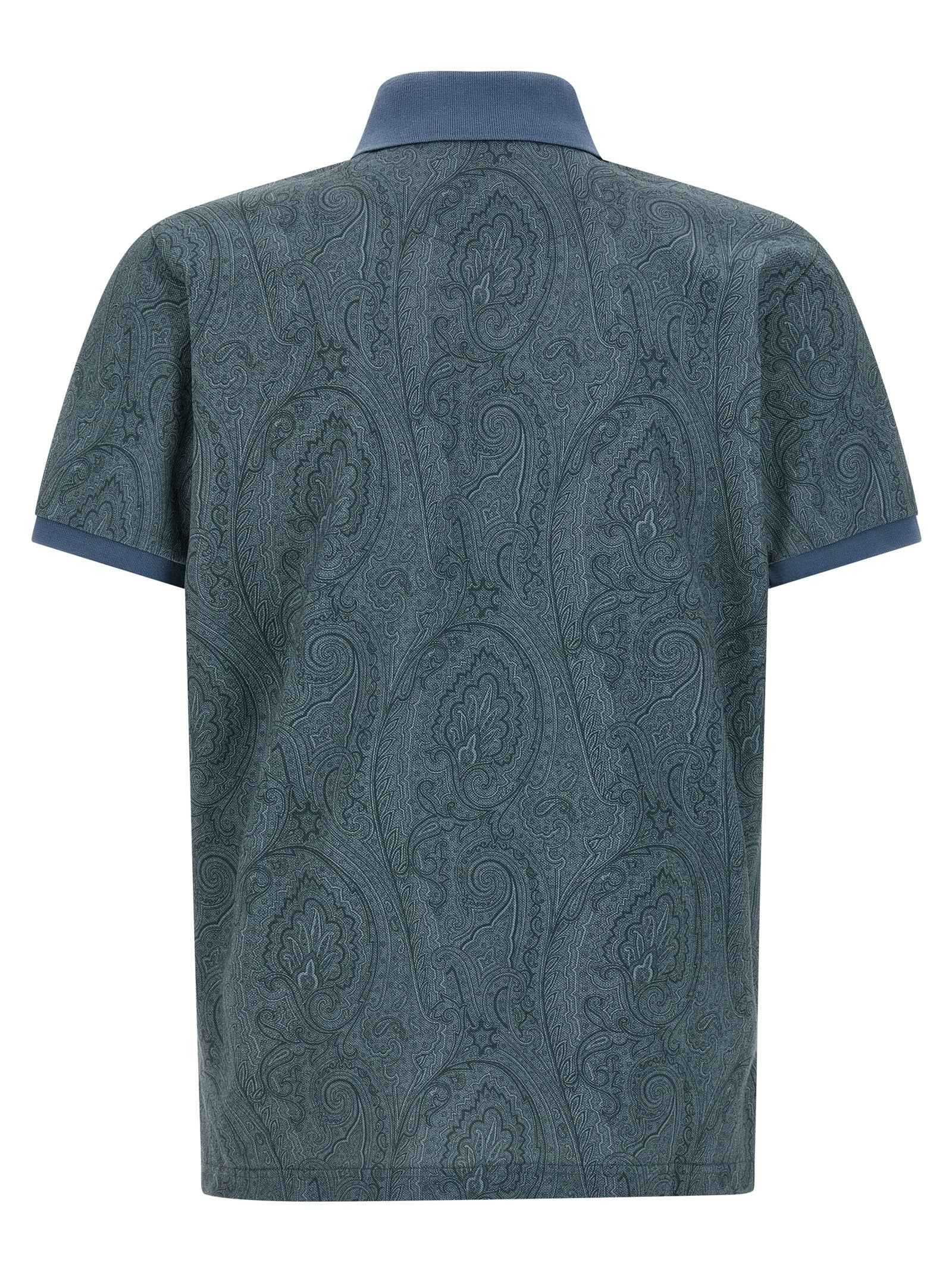 Blue Cotton Polo Shirt