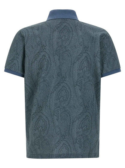 Blue Cotton Polo Shirt