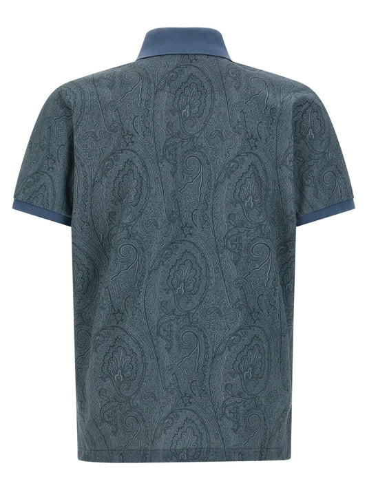 Blue Cotton Polo Shirt