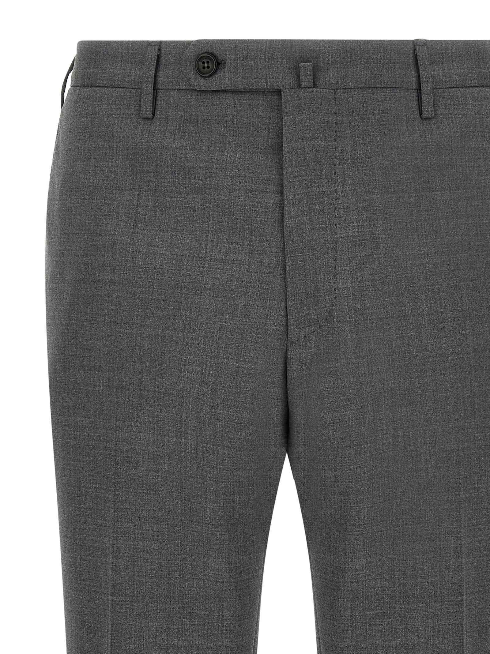 Gray Virgin Wool Dress Pants