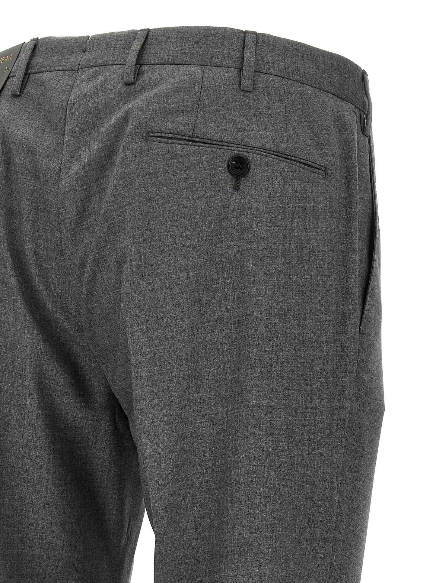 Gray Virgin Wool Dress Pants