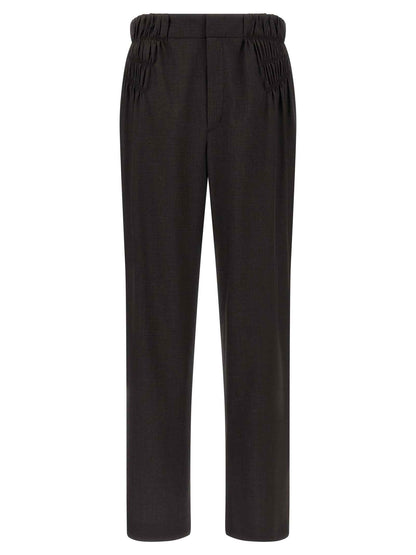 Brown Virgin Wool Casual Pants