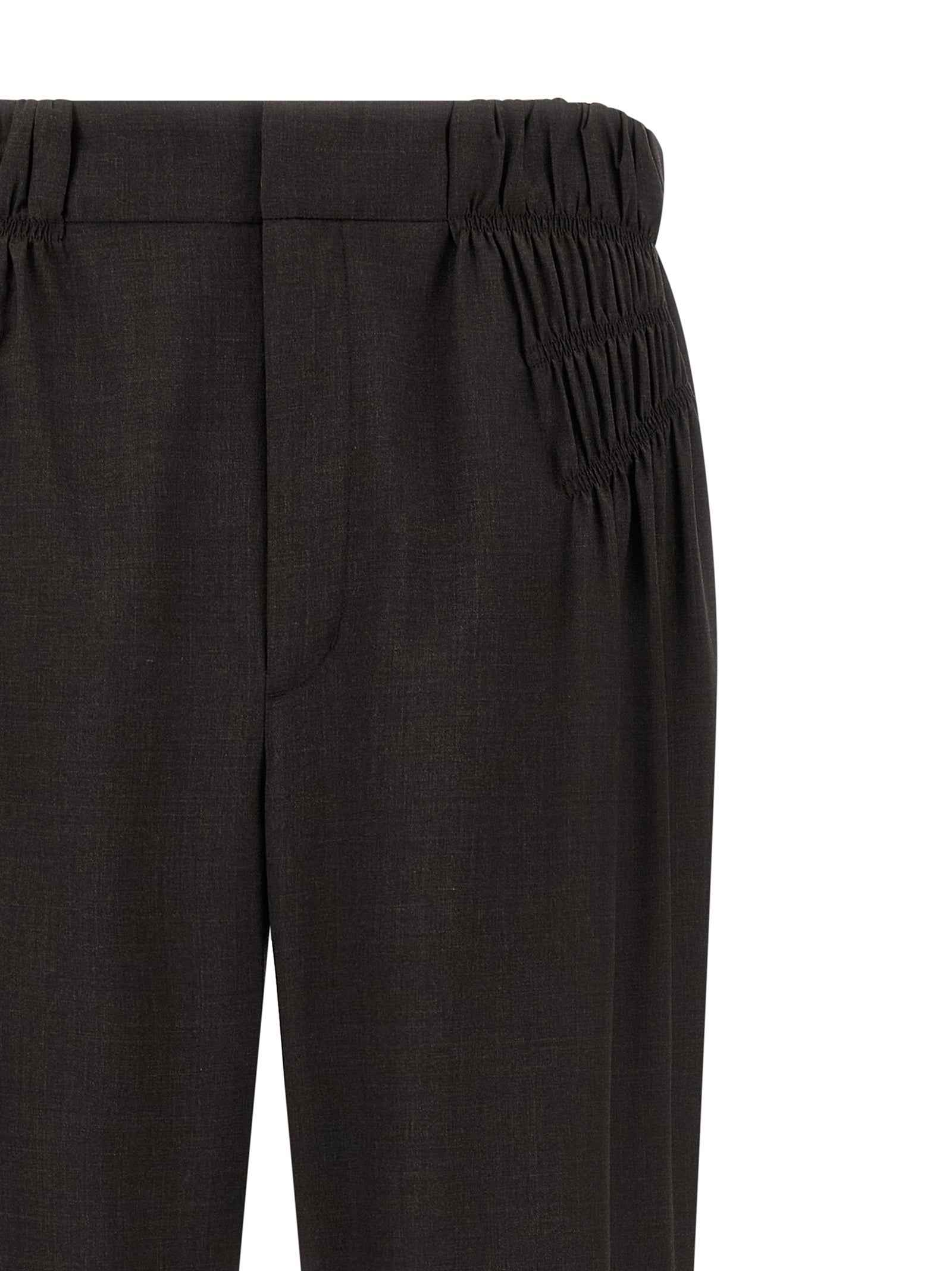 Brown Virgin Wool Casual Pants