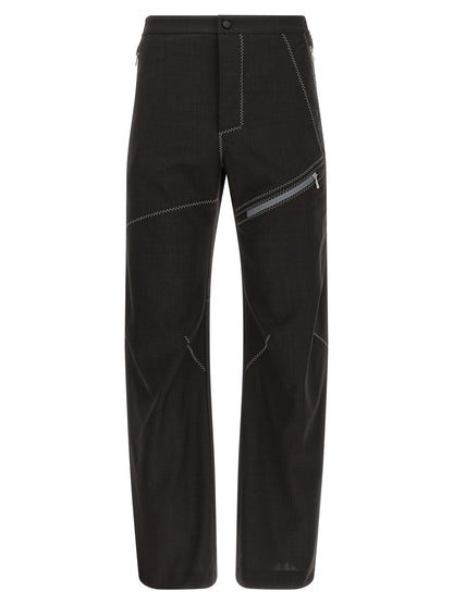 Brown Virgin Wool Casual Pants