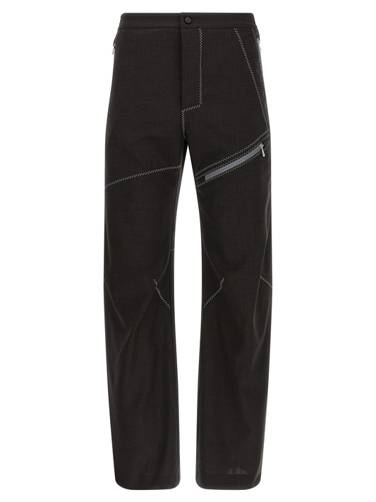 Brown Virgin Wool Casual Pants