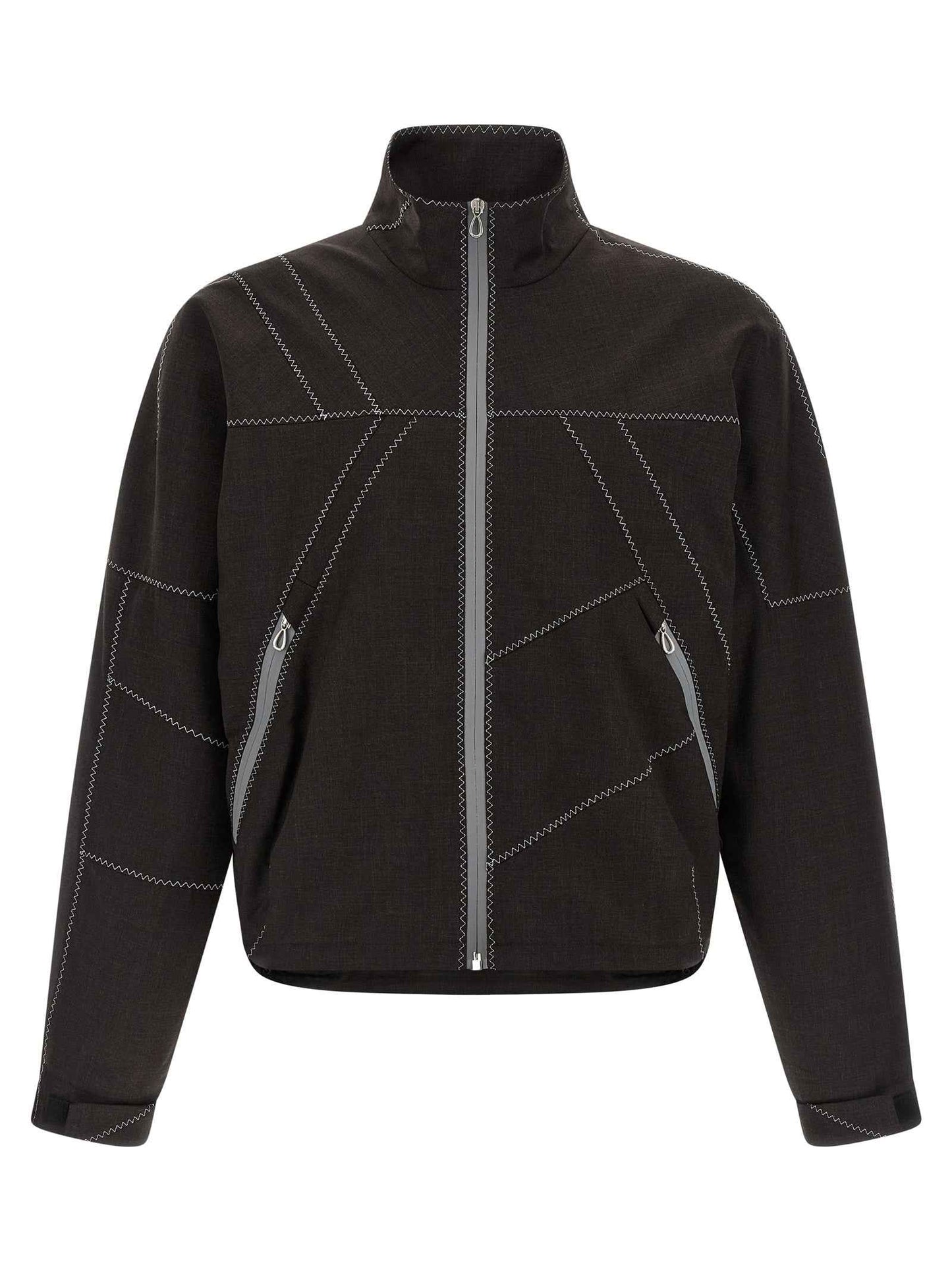Brown Virgin Wool Full-Length Jacket
